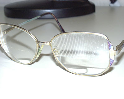 Eyeglasses with Fresnel prism