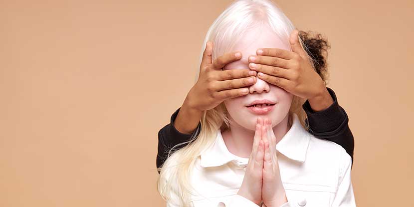 Young girl with albinism