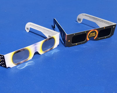 Real and Fake Eclipse Glasses side-by-side