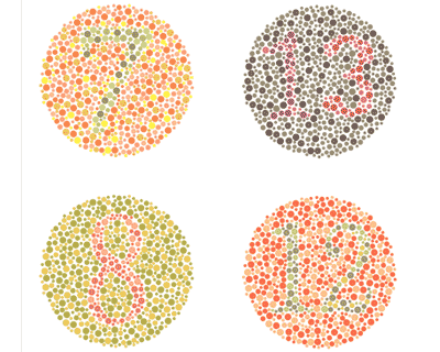 An example of the Ishihara color blindness test that uses Arabic numerals.