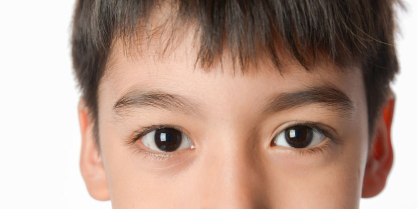 Close-up photograph of child's brown eyes