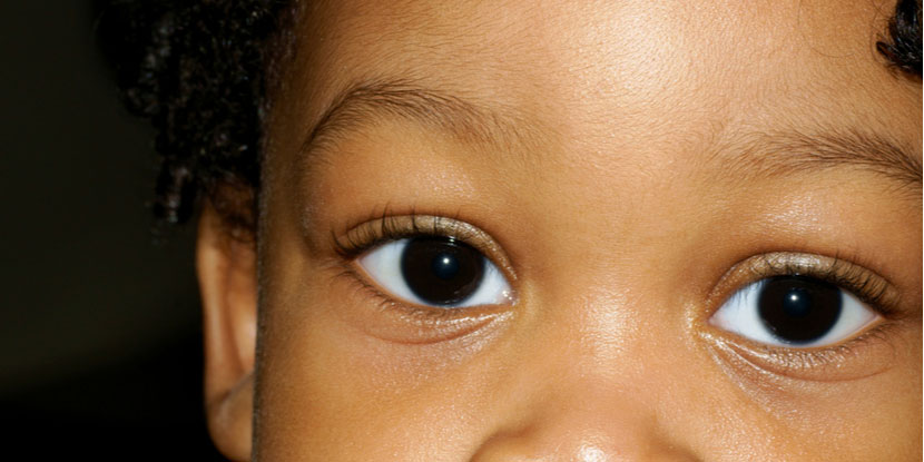 Close-up of young girl's brown eyes