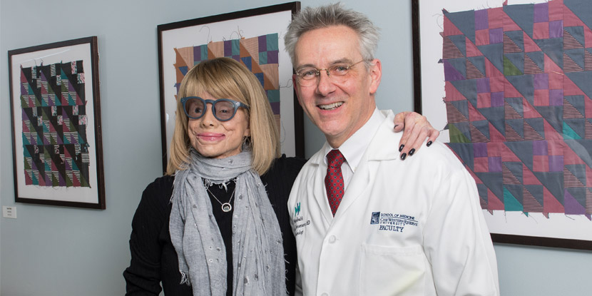 Andrea Hope Rubin with Thomas Steinemann, MD in the clinic.
