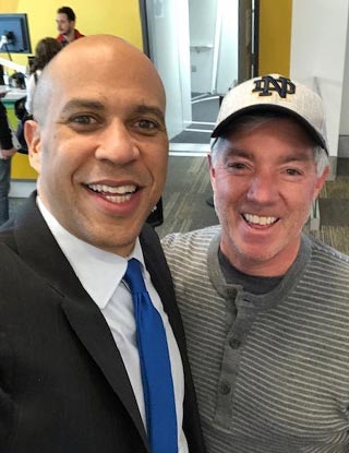 Daniel J. Briceland, MD, right, the Academy’s senior secretary for advocacy, with Sen. Corey Booker, D-N.J.