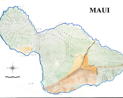 Tibolt map of Maui