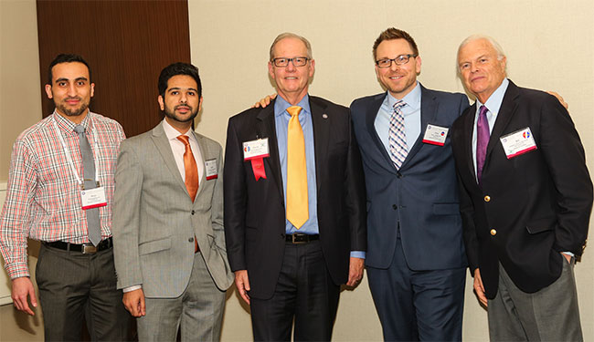 From left to right: Musa Abdelaziz, MD, Syed Amal Hussnain, MD, Academy CEO David W. Parke II, MD, Academy President William L. Rich III, MD, FACS, and Paul O. Phelps, MD.
