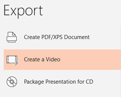 PowerPoint Export Create Video