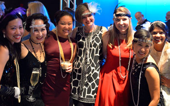 Left to right: Young ophthalmologists Grace Sun, MD; Diana Shiba, MD; Jiaxi Ding, MD; Natasha Herz, MD; Lindsay Rhodes, MD; Janice Law, MD; and Purnima Patel, MD, at the 2014 Orbital Gala in Chicago.