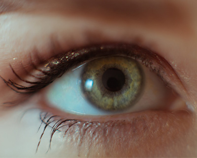 Closeup of a green eye