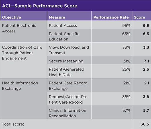 ACI—Sample Performance Score